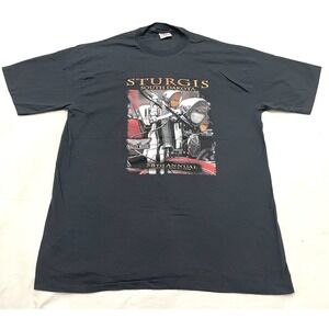Vintage Sturgis 1998 Motorcycle Rally Week T Shirt XXL Black Single Stitch USA